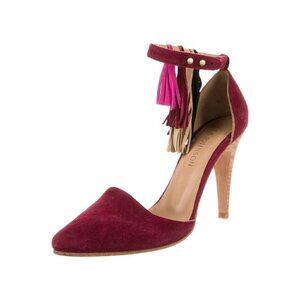 Ulla Johnson Tassel Kiki D'Orsay Pumps in Bordeaux Suede 37 with Box high heels